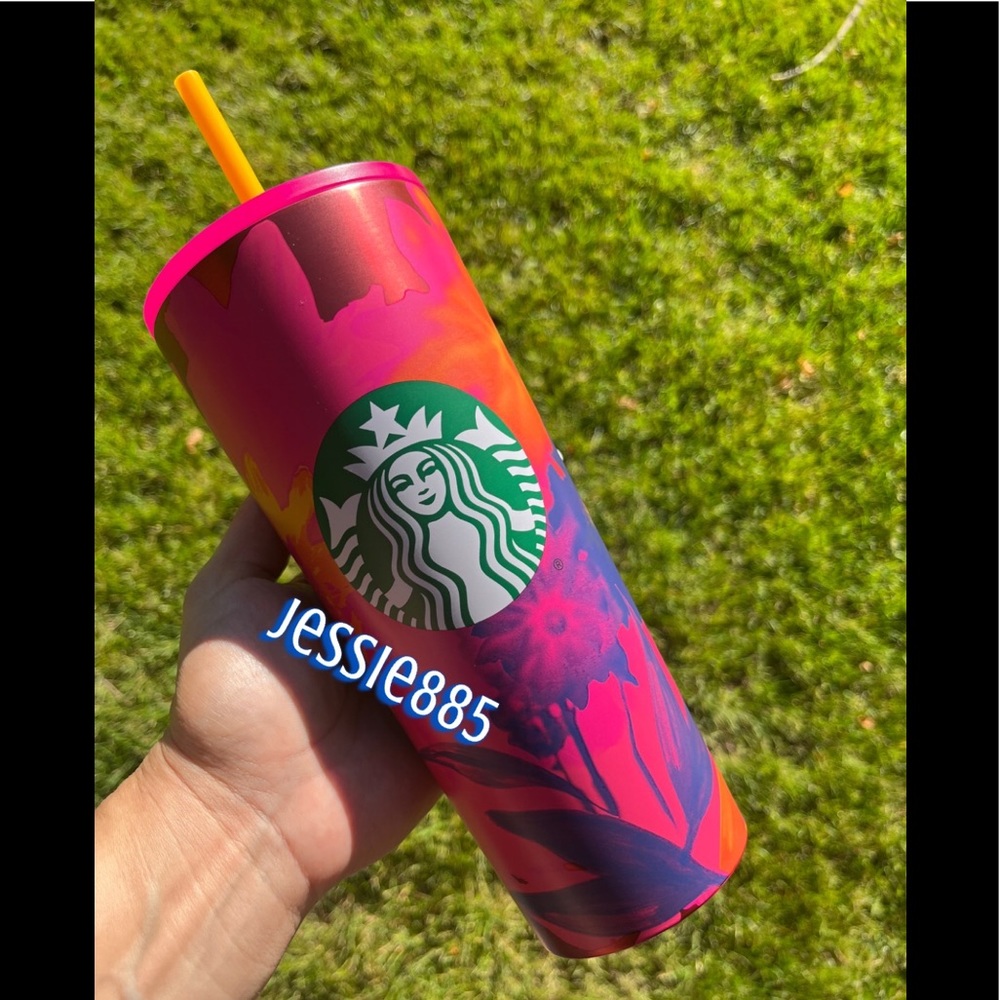 Starbucks Pink Floral Tumbler SS